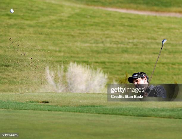 Mark Wilson chips onto the third green during the first round of the Justin Timberlake Shriners Hospitals for Children Open held at TPC Summerlin on...