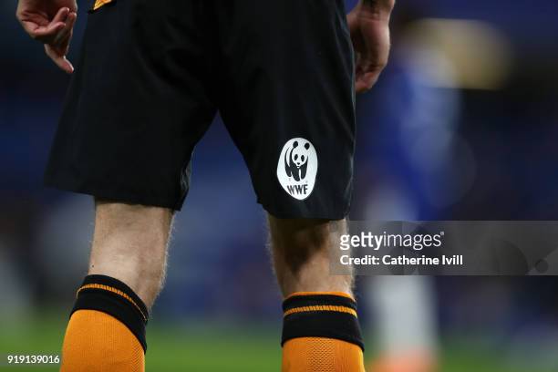 Detail of the Hull City short sponsor during The Emirates FA Cup Fifth Round match between Chelsea and Hull City at Stamford Bridge on February 16,...