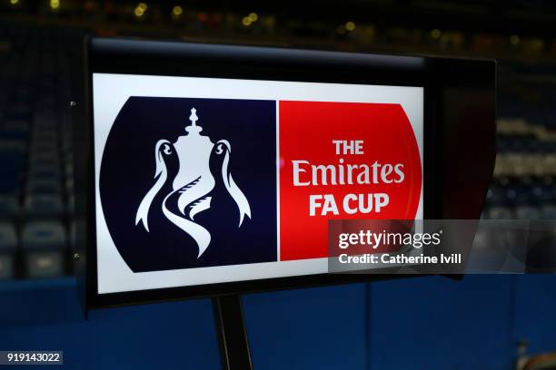 Detailed view of the VAR screen prior to the Emirates FA Cup Fifth Round match between Chelsea and Hull City at Stamford Bridge on February 16, 2018...