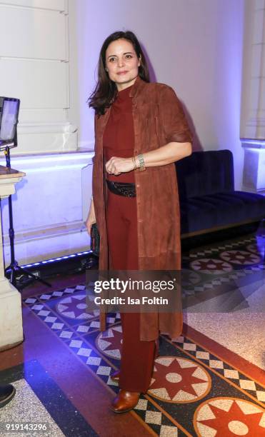 Austrian actress Elisabeth Lanz attends the Blue Hour Reception hosted by ARD during the 68th Berlinale International Film Festival Berlin on...