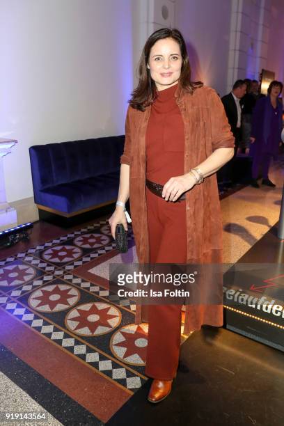 Austrian actress Elisabeth Lanz attends the Blue Hour Reception hosted by ARD during the 68th Berlinale International Film Festival Berlin on...