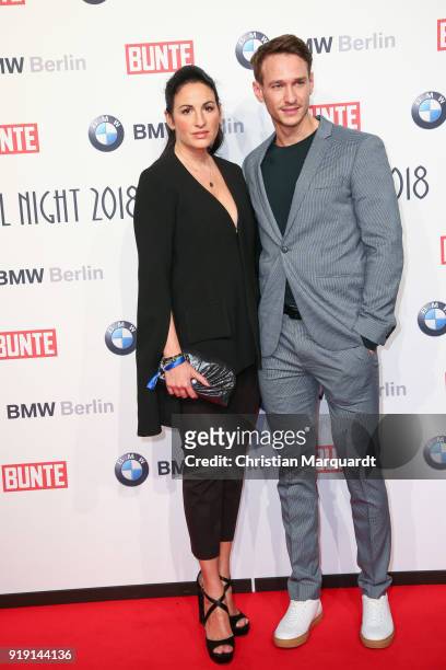 February 16: Minu Barati-Fischer and partner attends the BUNTE & BMW Festival Night on the occasion of the 68th Berlinale International Film Festival...