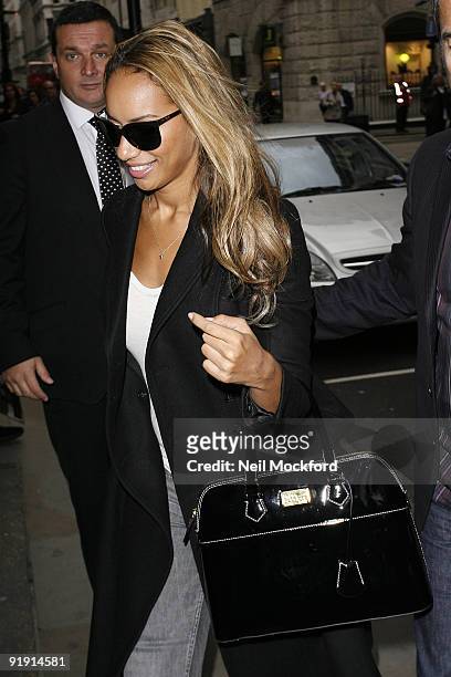 Leona Lewis sighted arriving at Waterstones Picadilly on October 14, 2009 in London, England.
