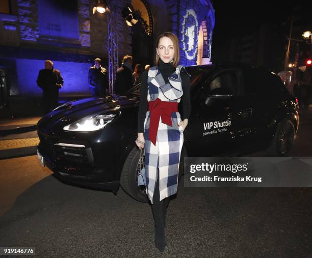 Katharina Schuettler attends the Porsche at Blue Hour Party hosted by ARD during the 68th Berlinale International Film Festival Berlin at Museum fuer...
