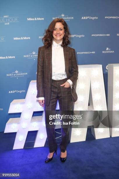 German actress Anja Knauer attends the Blue Hour Reception hosted by ARD during the 68th Berlinale International Film Festival Berlin on February 16,...