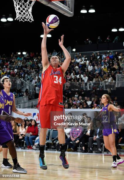 Musician Win Butler plays during the NBA All-Star Celebrity Game 2018 presented by Ruffles at Verizon Up Arena at LACC on February 16, 2018 in Los...