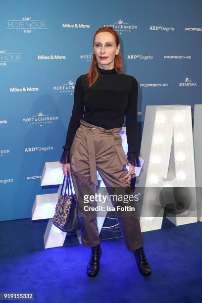 German actress Andrea Sawatzki attends the Blue Hour Reception hosted by ARD during the 68th Berlinale International Film Festival Berlin on February...