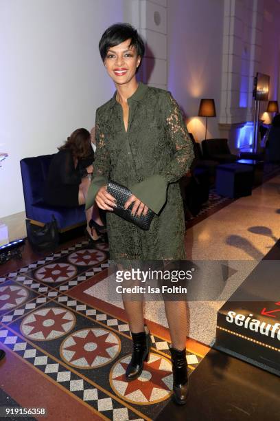 Dennenesch Zoude attends the Blue Hour Reception hosted by ARD during the 68th Berlinale International Film Festival Berlin on February 16, 2018 in...