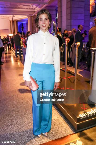 German actress Aylin Tezel attends the Blue Hour Reception hosted by ARD during the 68th Berlinale International Film Festival Berlin on February 16,...