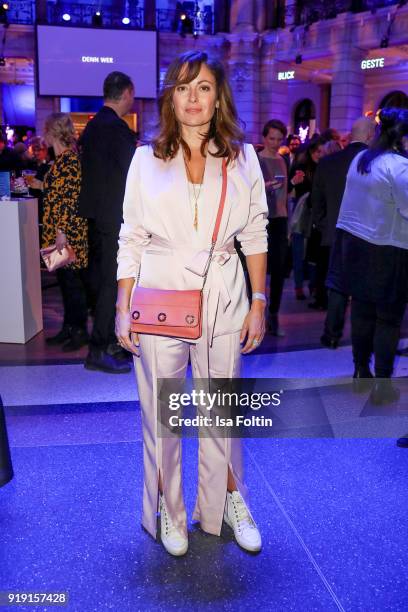 German actress Carolina Vera attends the Blue Hour Reception hosted by ARD during the 68th Berlinale International Film Festival Berlin on February...