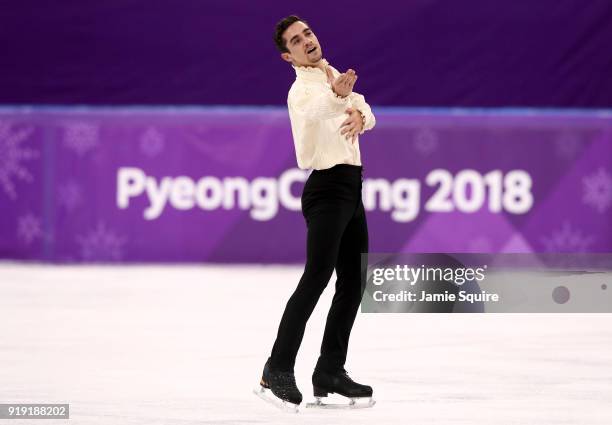 Javier Fernandez of Spain competes during the Men's Single Free Program on day eight of the PyeongChang 2018 Winter Olympic Games at Gangneung Ice...