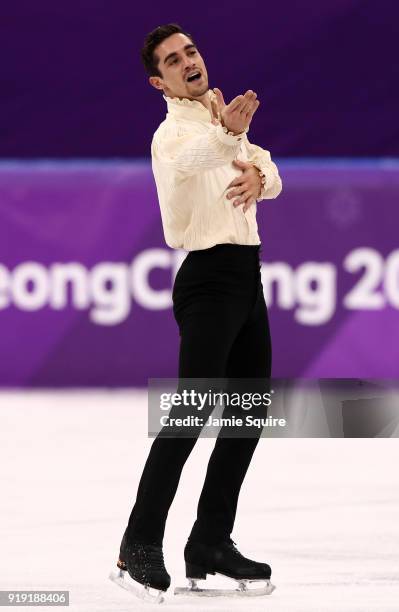 Javier Fernandez of Spain competes during the Men's Single Free Program on day eight of the PyeongChang 2018 Winter Olympic Games at Gangneung Ice...