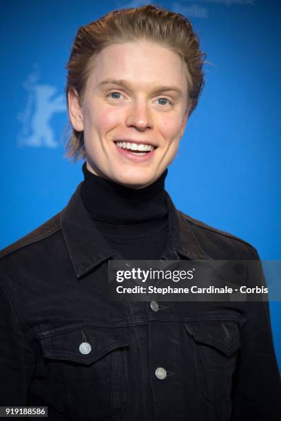 Freddie Fox poses at the 'Black 47' photo call during the 68th Berlinale International Film Festival Berlin at Grand Hyatt Hotel on February 16, 2018...