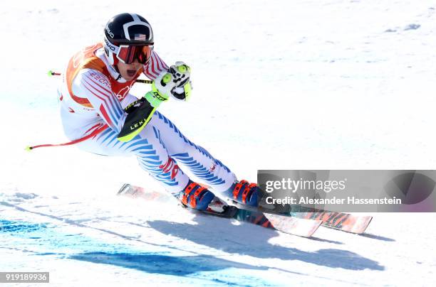 Laurenne Ross of the United States competes during the Alpine Skiing Ladies Super-G on day eight of the PyeongChang 2018 Winter Olympic Games at...