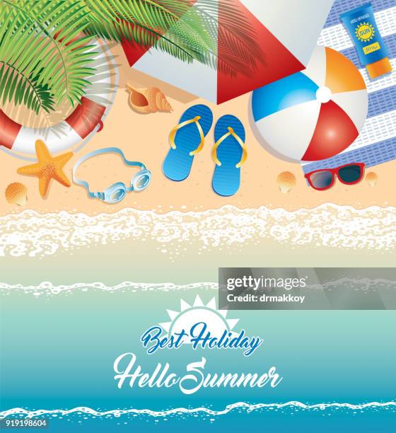 summer beach - tun stock illustrations