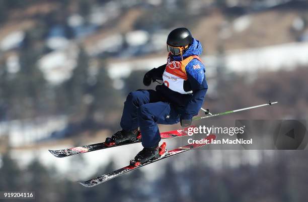 Isabel Atkin of Great Britain competes during the Freestyle Skiing on day eight of the PyeongChang 2018 Winter Olympic Games at Phoenix Snow Park on...