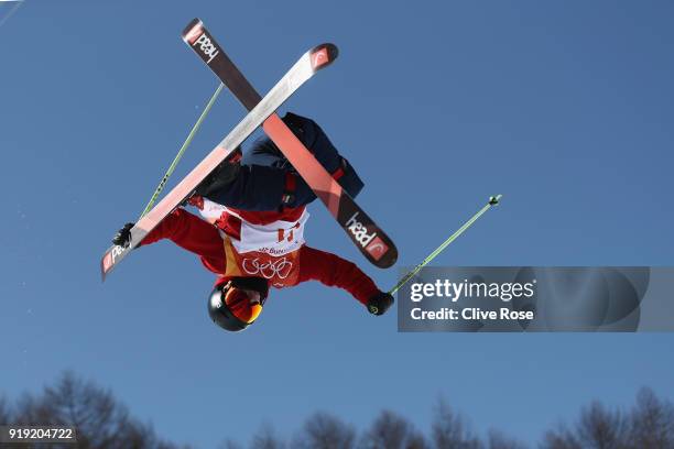Murray Buchan of Great Britain in action during Freestyle Skiing Ski Halfpipe training on day eight of the PyeongChang 2018 Winter Olympic Games at...