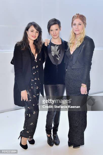 Mia Maestro, Maggie Grace and Casey Libow attend Mr Chow 50 Years on February 16, 2018 in Vernon, California.