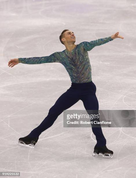 Adam Rippon of the United States competes during the Men's Single Free Program on day eight of the PyeongChang 2018 Winter Olympic Games at Gangneung...