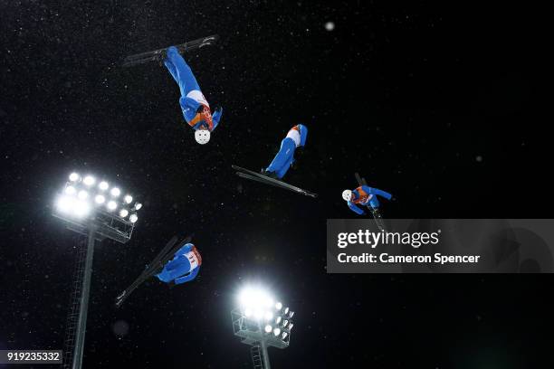 Mac Bohonnon of the United States trains ahead of the Freestyle Skiing Men's Aerials Qualification on day eight of the PyeongChang 2018 Winter...