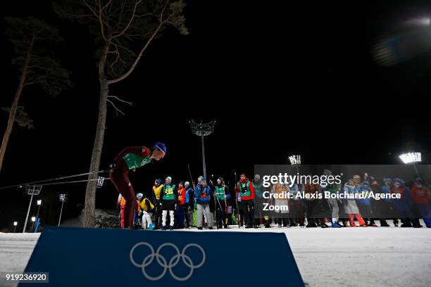 Yulia Belorukova of Russia in action during the Cross-Country Women's Relay at Alpensia Cross-Country Centre on February 17, 2018 in Pyeongchang-gun,...