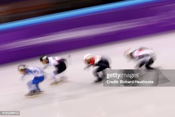 FSemen Elistratov of Olympic Athlete from Russia, Ryosuke Sakazume of Japan, John-Henry Krueger of the United States and Sjinkie Knegt of the...