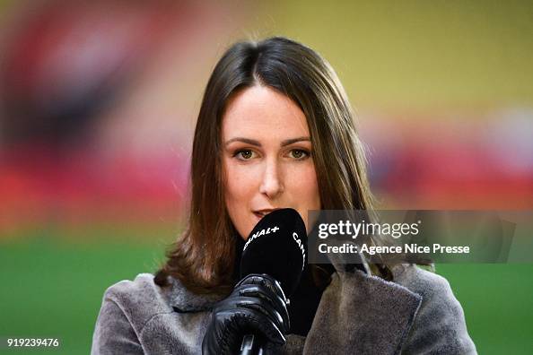 Virginie Ramel of Canal+ during the Ligue 1 match between AS Monaco ...