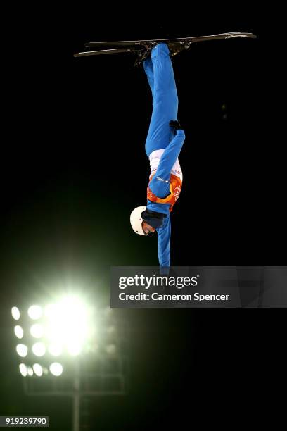 Mac Bohonnon of the United States competes during the Freestyle Skiing Men's Aerials Qualification on day eight of the PyeongChang 2018 Winter...