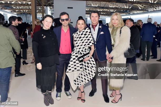 Alex Israel, China Chow, Lou Diamond Phillips and Yvonne Boismier Phillips attend Mr Chow 50 Years on February 16, 2018 in Vernon, California.