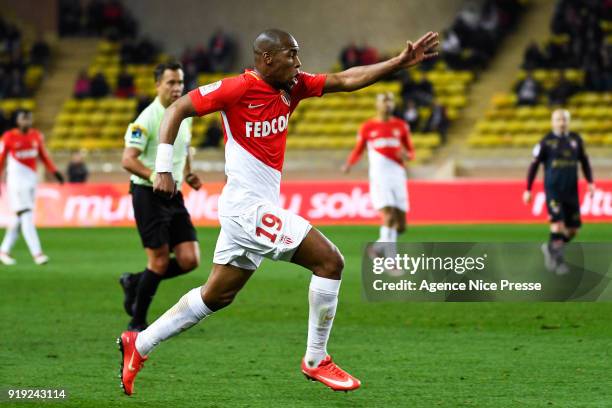 Djibril Sidibe of Monaco during the Ligue 1 match between AS Monaco and Dijon FCO at Stade Louis II on February 16, 2018 in Monaco, .