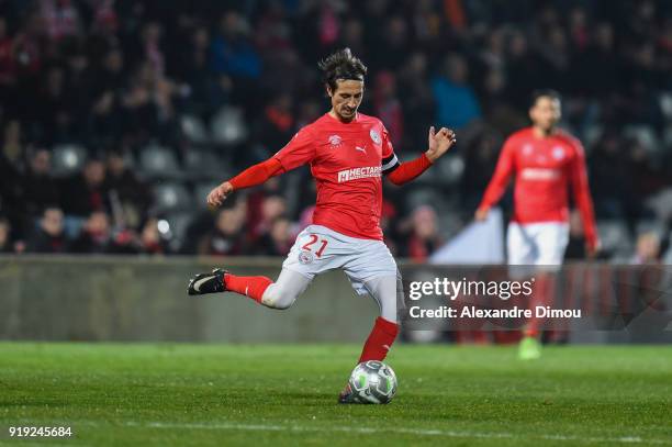 Fethi Harek of Nimes during the French Ligue 2 match between Nimes and Tours at Stade des Costieres on February 16, 2018 in Nimes, France.