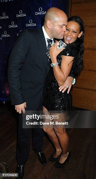 Stephen Belafonte and Melanie Brown attend the OMEGA constellation 2009 launch party, at Almada on October 15, 2009 in London, England.