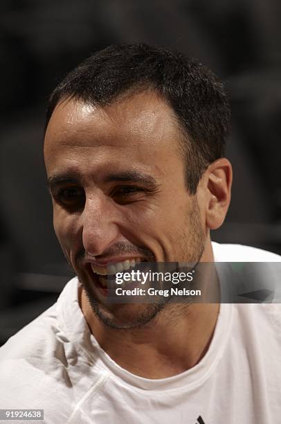 San Antonio Spurs Manu Ginobili before game vs Houston Rockets during preseason. San Antonio, TX 10/6/2009 CREDIT: Greg Nelson