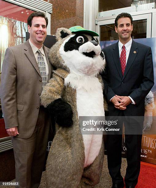 Senior VP of Conservation and Education for the NWF Jeremy Symons and Rep. John Sarbanes pose for a photo before the National Wildlife Foundation and...