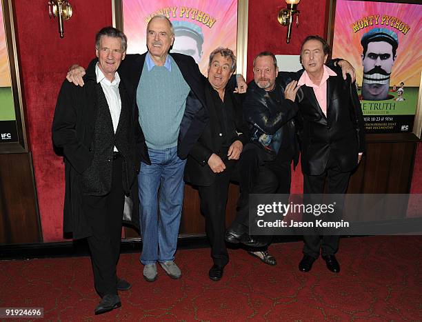 Actors Michael Palin, John Cleese, Terry Jones, Terry Gilliam and Eric Idle attend the IFC & BAFTA Monty Python 40th Anniversary event at the...