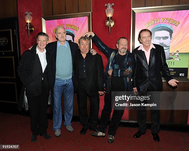 Actors Michael Palin, John Cleese, Terry Jones, Terry Gilliam and Eric Idle attend the IFC & BAFTA Monty Python 40th Anniversary event at the...