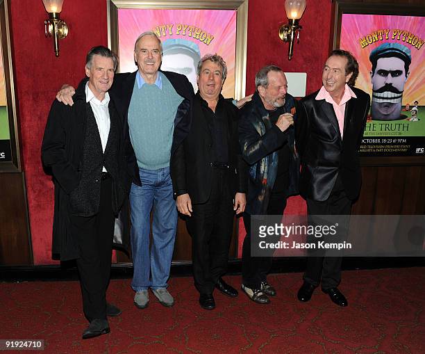 Actors Michael Palin, John Cleese, Terry Jones, Terry Gilliam and Eric Idle attend the IFC & BAFTA Monty Python 40th Anniversary event at the...