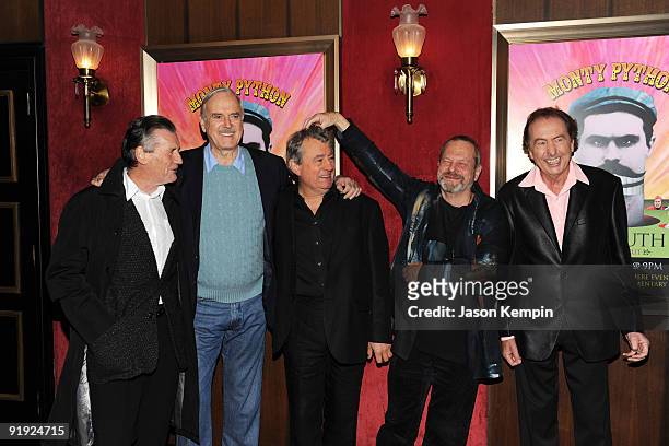 Actors Michael Palin, John Cleese, Terry Jones, Terry Gilliam and Eric Idle attend the IFC & BAFTA Monty Python 40th Anniversary event at the...