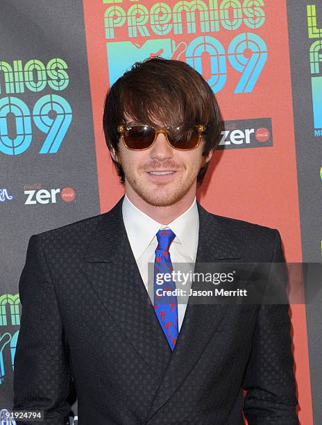 Actor Drake Bell arrives at the "Los Premios MTV 2009" Latin America Awards held at Gibson Amphitheatre on October 15, 2009 in Universal City,...