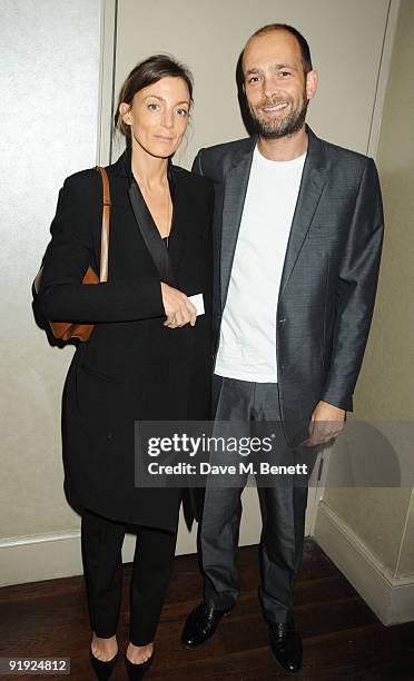 Phoebe Philo and Max Wigram attend the Cartier Frieze Dinner, at Scotts Restaurant on October 15, 2009 in London, England.