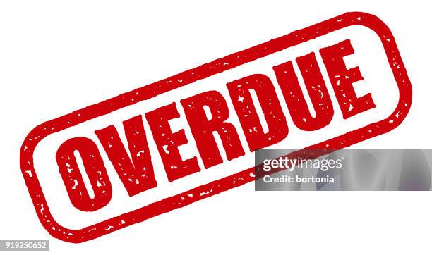 red rubber stamp icon on transparent background - past due stamp stock illustrations