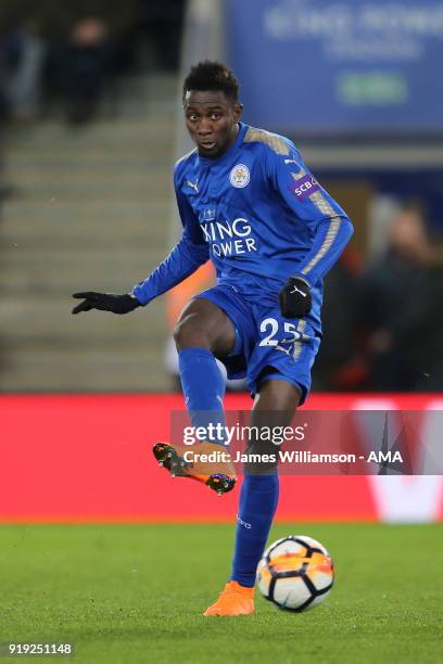 Wilfred Ndidi of Leicester City during the Emirates FA Cup Fifth Round match between Leicester City and Sheffield United at The King Power Stadium on...