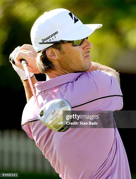 Will MacKenzie hits a tee shot during the first round of the Justin Timberlake Shriners Hospitals for Children Open held at TPC Summerlin on October...