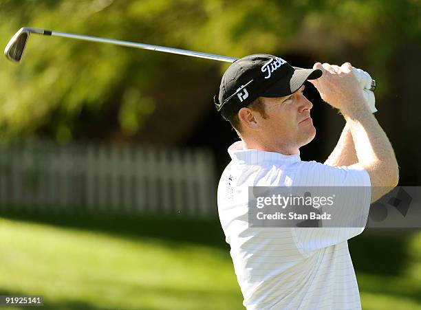 Troy Matteson hits a tee shot during the first round of the Justin Timberlake Shriners Hospitals for Children Open held at TPC Summerlin on October...