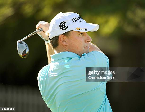 Roland Thatcher hits a tee shot during the first round of the Justin Timberlake Shriners Hospitals for Children Open held at TPC Summerlin on October...