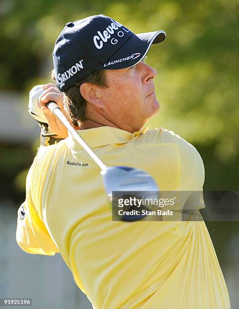 Glen Day hits a tee shot during the first round of the Justin Timberlake Shriners Hospitals for Children Open held at TPC Summerlin on October 15,...