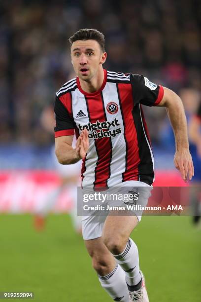 Enda Stevens of Sheffield United during the Emirates FA Cup Fifth Round match between Leicester City and Sheffield United at The King Power Stadium...