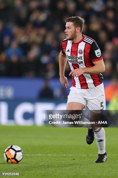 Jack OConnell of Sheffield United during the Emirates FA Cup Fifth Round match between Leicester City and Sheffield United at The King Power Stadium...