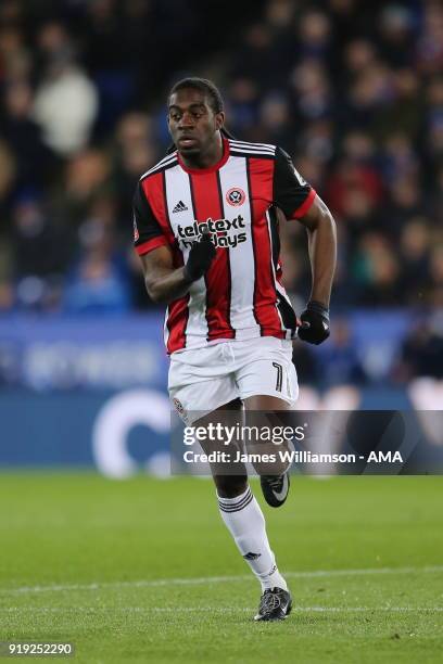 Clatyon Donaldson of Sheffield United during the Emirates FA Cup Fifth Round match between Leicester City and Sheffield United at The King Power...