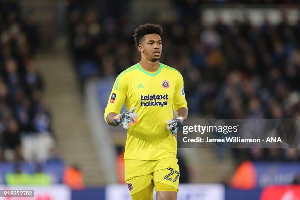 Jamal Blackman of Sheffield United during the Emirates FA Cup Fifth Round match between Leicester City and Sheffield United at The King Power Stadium...